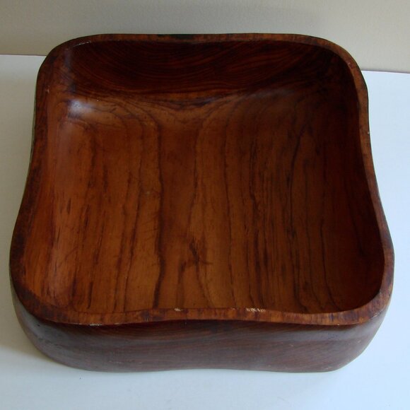 Vintage Wood Bowl Salad Fruit Wooden Wood Forms One Piece Home Decor - Picture 2 of 9